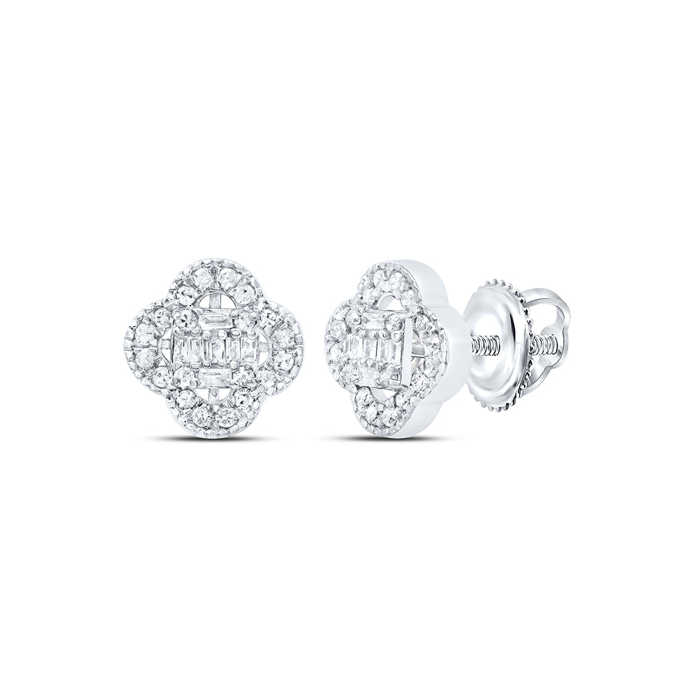 3/8CTW-DIA P1 GIFT CLOVER BAGUETTE EARRING