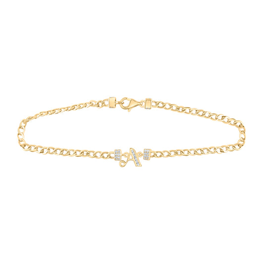 1/4CTW-DIA ANA M INITIAL "A" FASHION BRACELET (7 INCH)
