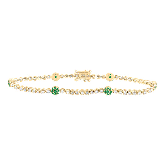 7/8CTW-DIA ANA M 5/8CTW RD-EM NAT GEM TENNIS BRACELET ( 7 INCH)