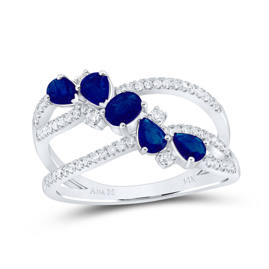 1/4CTW-DIA ANA M 1/3CTW-OV-BS,7/8CTW-PS-BS NAT GEM FASHION RING