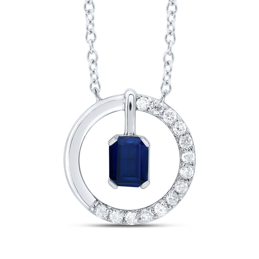 1/12CTW-DIA CN 4X3MM EM-BS NAT GEM FASHION NECKLACE(18 INCH)