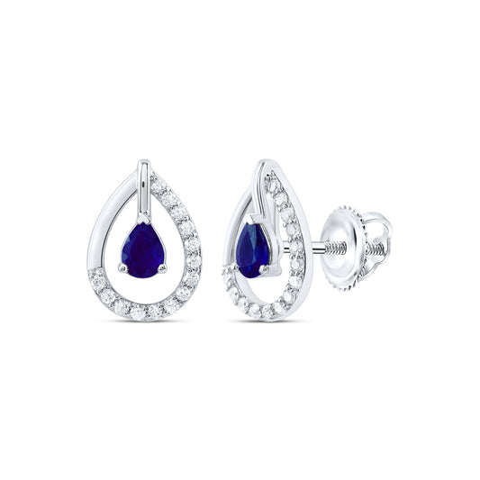 1/8CTW-DIA CN 4X3MM PS-BS NAT GEM FASHION EARRING