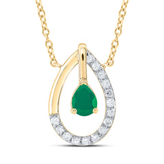 1/12CTW-DIA CN 4X3MM PS-EM NAT GEM FASHION NECKLACE (18 INCH)