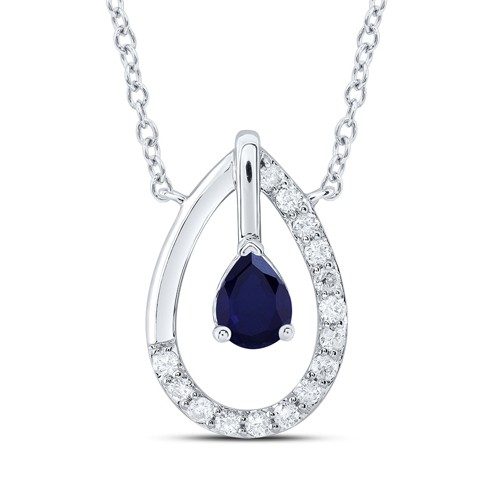 1/12CTW-DIA CN 4X3MM PS-BS NAT GEM FASHION NECKLACE (18 INCH)