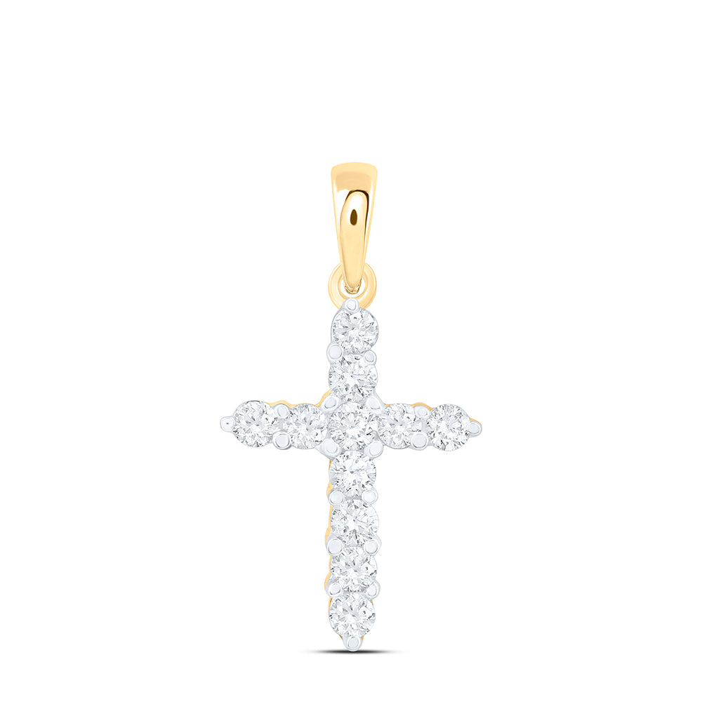 1/4CT-DIA ANA M CROSS PENDANT.