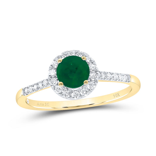 1/5CTW-DIA ANA M 5MM RD-EM NAT GEM ROUND RING