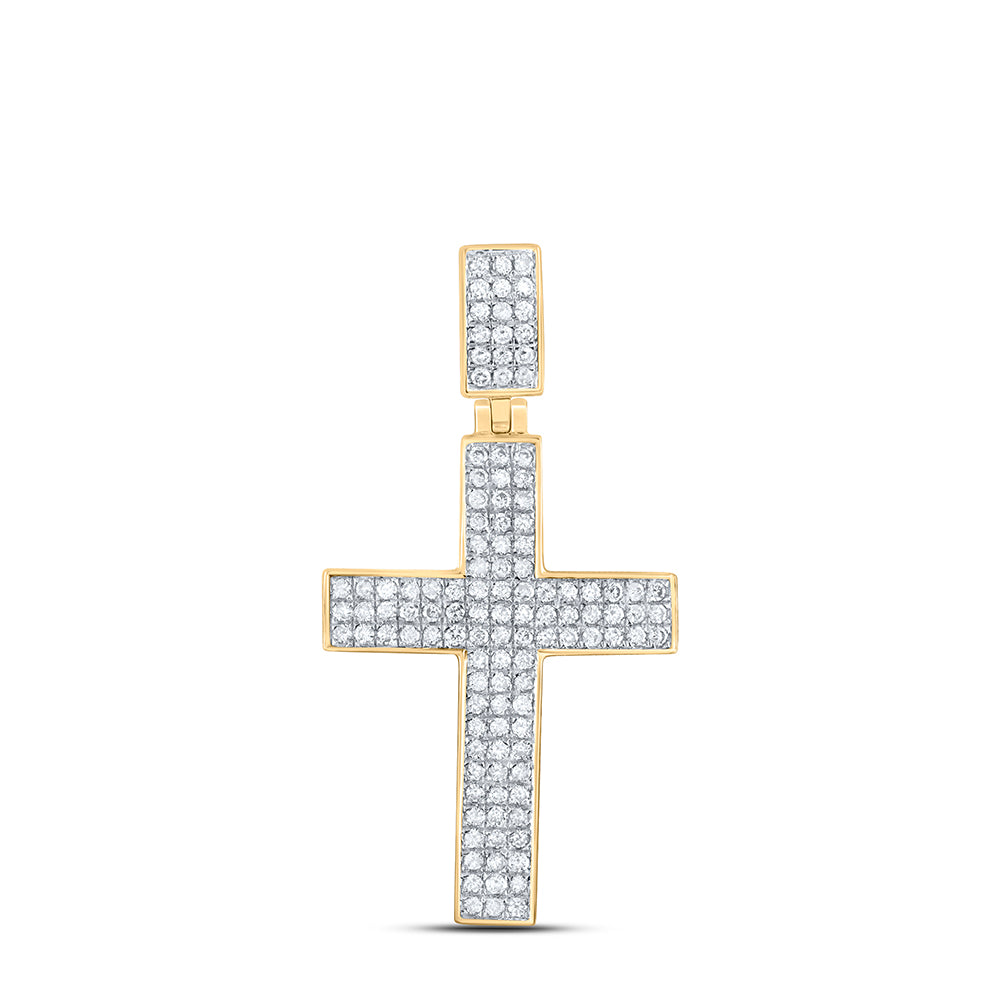 1/2CTW-NAT DIA CN CROSS MENS CHARM