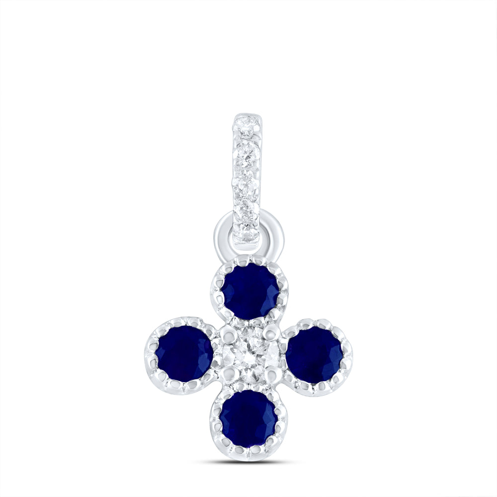 1/20CTW-DIA ANA M 1/6CTW RD-BS NAT GEM CLOVER PENDANT