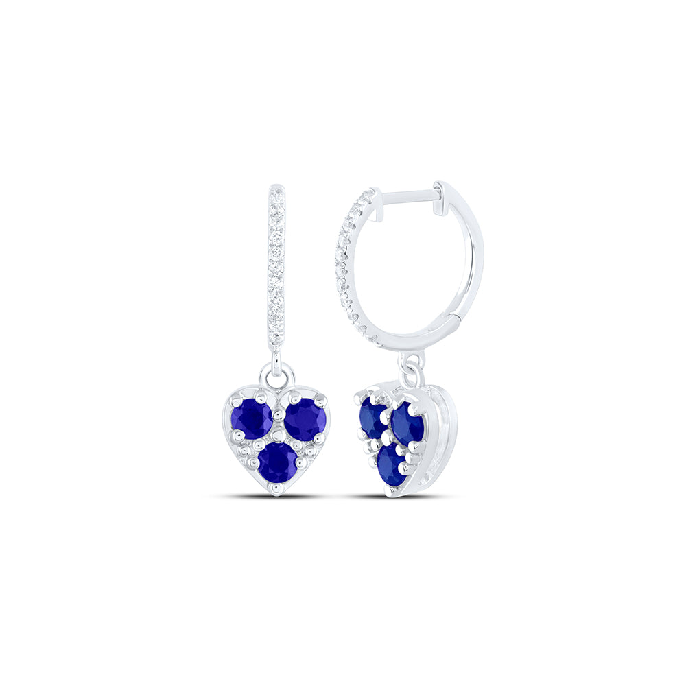 1/10CTW-DIA ANA M 7/8CTW RD-BS NAT GEM HEART DANGLING EARRING