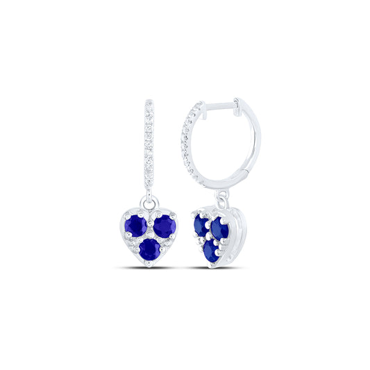 1/10CTW-DIA ANA M 7/8CTW RD-BS NAT GEM HEART DANGLING EARRING