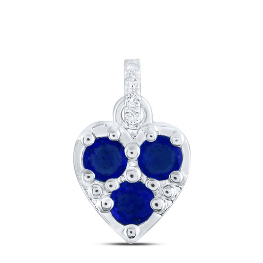 0.03CTW-DIA ANA M 3/8CTW RD-BS NAT GEM HEART PENDANT