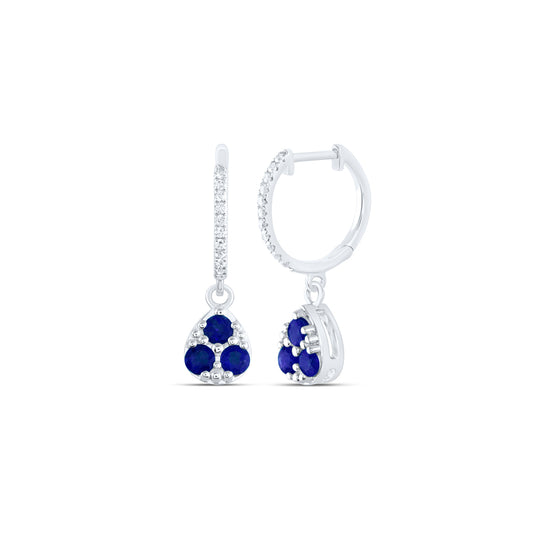 1/10CTW-DIA ANA M 5/8CTW RD-BS NAT GEM PEAR DANGLING EARRING