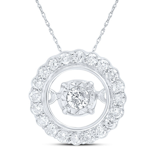 1/5CTW-DIA CN GIFT ROUND DANCING PENDANT