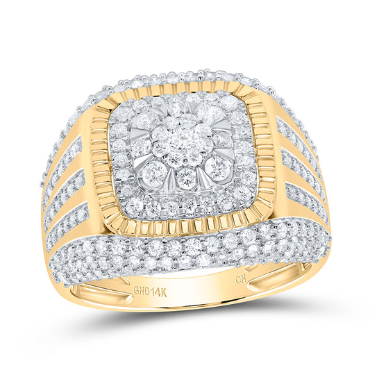 1 3/4CTW-DIA CN CUSHION MENS RING