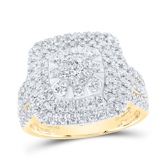 1 1/3CTW-NAT DIA CN CUSHION LADIES RING