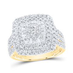1 1/3CTW-NAT DIA CN CUSHION LADIES RING