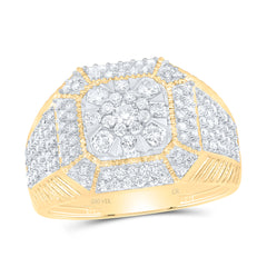 1 1/3CTW-DIA CN OCTAGON MENS RING