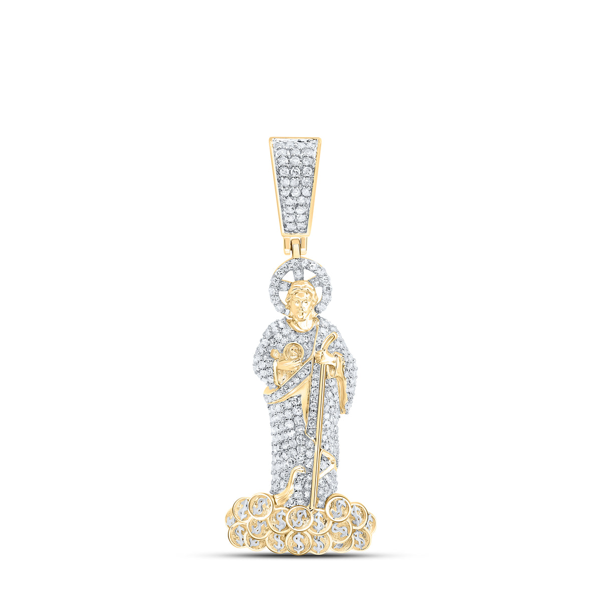 1 1/5CTW-DIA NK ST. JUDE MENS CHARM
