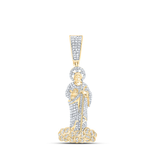 1 1/5CTW-DIA NK ST. JUDE MENS CHARM