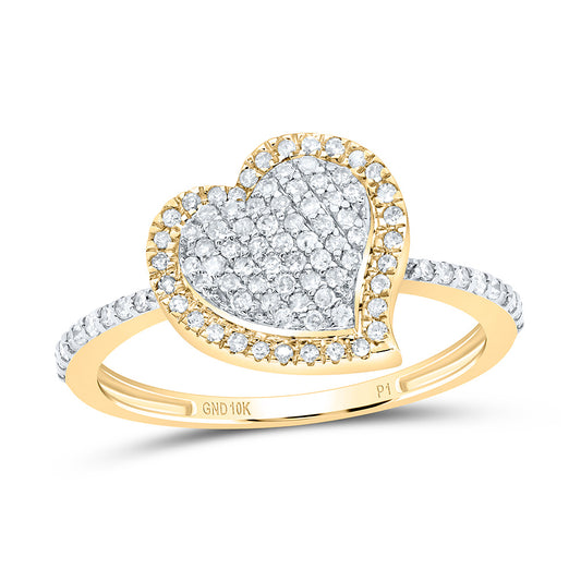 1/3CTW-NAT DIA P1 GIFT HEART RING