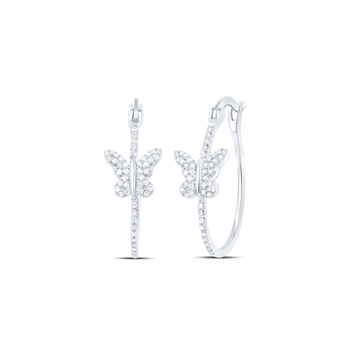 1/3CTW-DIA P1 GIFT BUTTERFLY HOOP EARRING