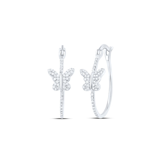 1/3CTW-DIA P1 GIFT BUTTERFLY HOOP EARRING