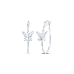 1/3CTW-DIA P1 GIFT BUTTERFLY HOOP EARRING