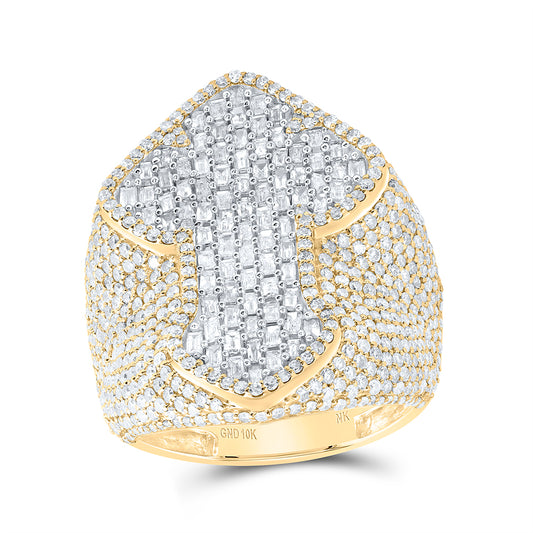 4 1/2CTW-DIA NK CROSS MENS RING