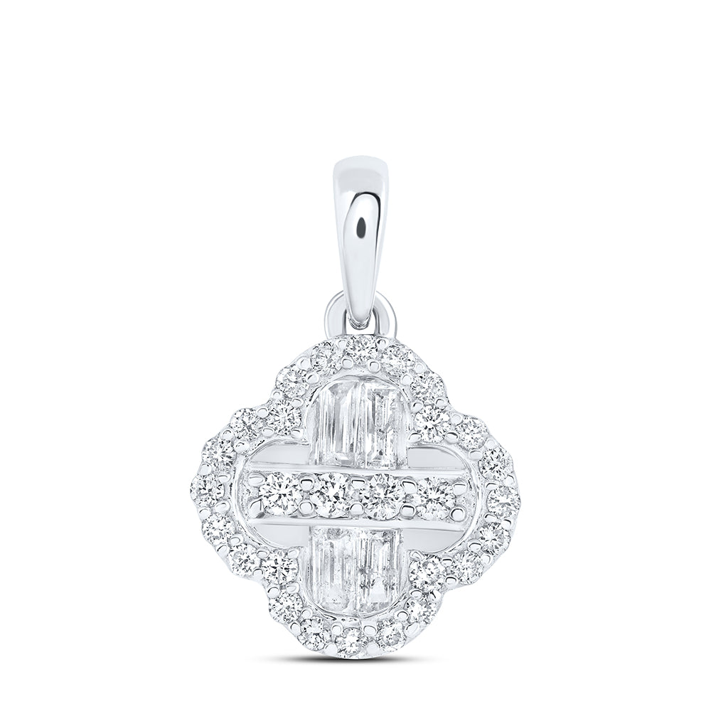 1/3CTW-DIA ANA M FASHION CLOVER BAGUETTE PENDANT