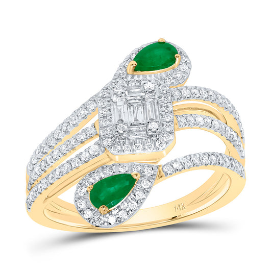1/2CTW-DIA ANA M 1/2CTW-PS-EM NAT GEM RING