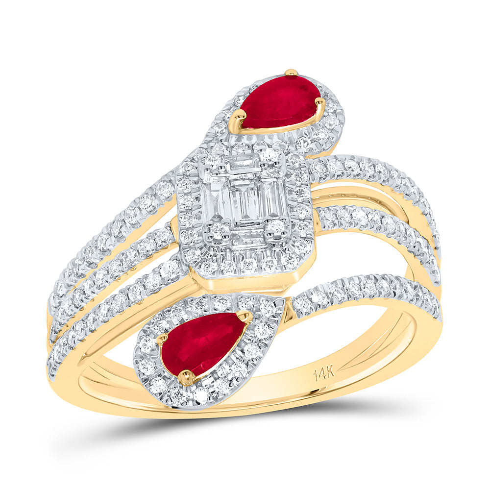 1/2CTW-DIA ANA M 1/2CTW-PS-RU NAT GEM RING
