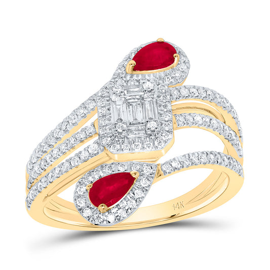 1/2CTW-DIA ANA M 1/2CTW-PS-RU NAT GEM RING