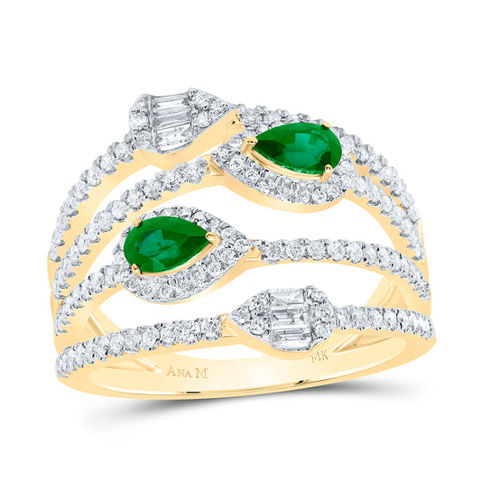 5/8CTW-DIA ANA M 1/2CTW-PS-EM NAT GEM RING