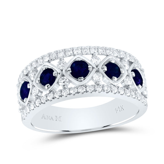 1/2CTW-DIA ANA M 3/4CTW RD-BS NAT GEM RING