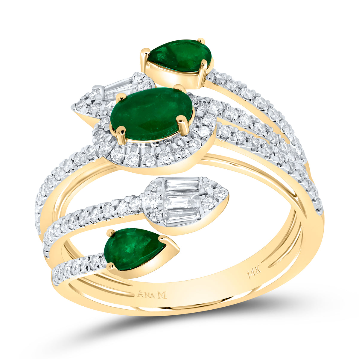 5/8CTW-DIA ANA M 6X4MM OV-EM,1/2CTW-PS-EM NAT GEM RING
