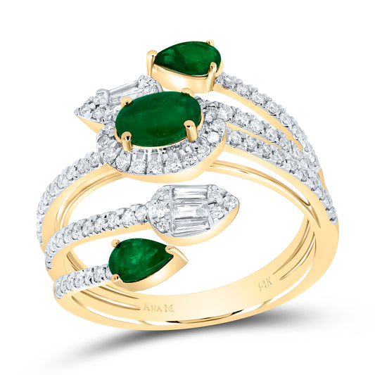 5/8CTW-DIA ANA M 6X4MM OV-EM,1/2CTW-PS-EM NAT GEM RING