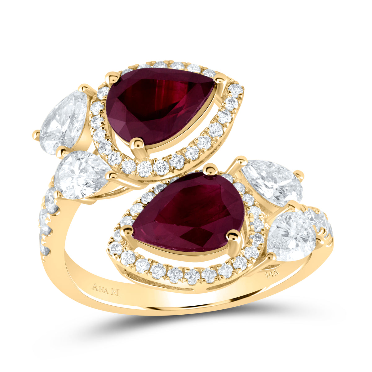 1 3/8CTW-DIA ANA M 2 1/3CTW PS-RU NAT GEM RING
