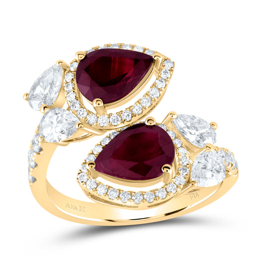 1 3/8CTW-DIA ANA M 2 1/3CTW PS-RU NAT GEM RING