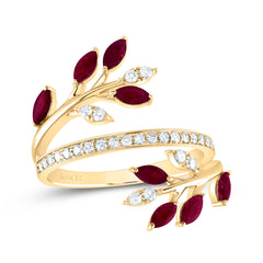 1/4CTW-DIA ANA M 3/4CTW-MQ-RU NAT GEM FASHION RING