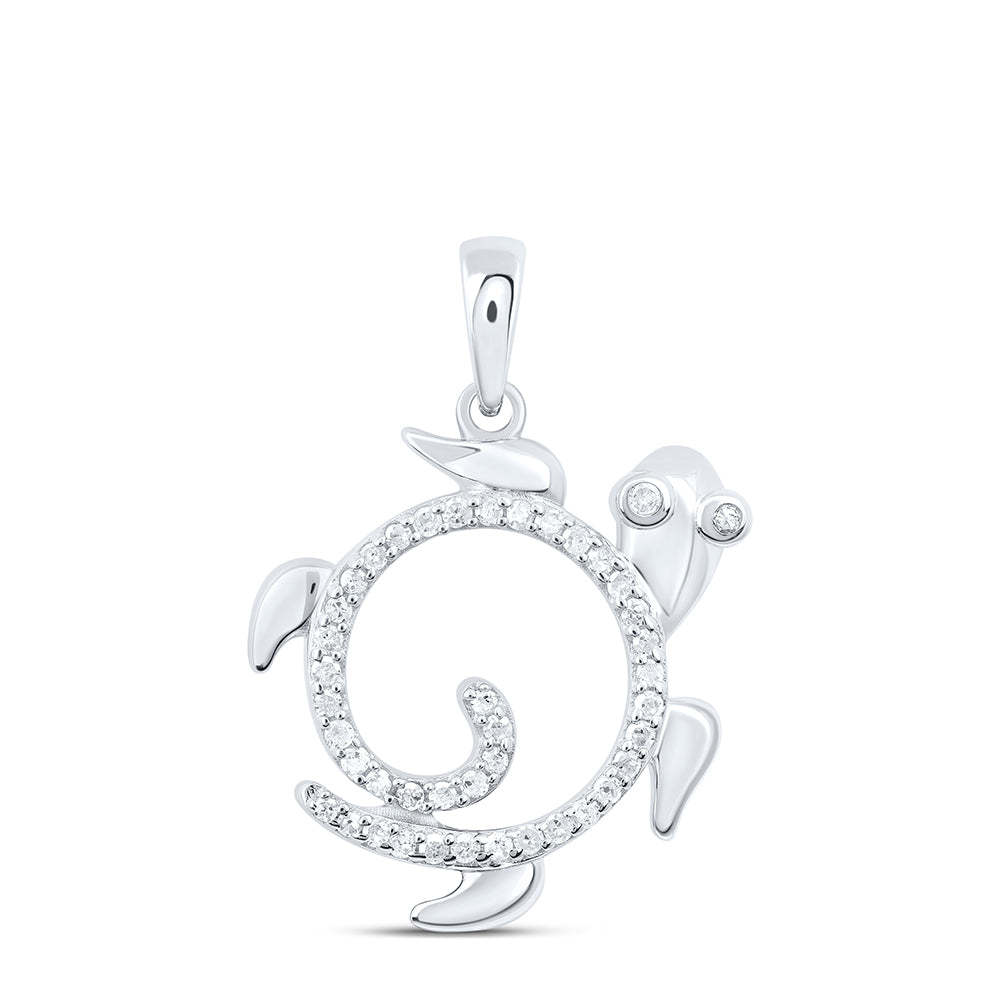 1/6CTW-DIA P1 GIFT TURTLE PENDANT