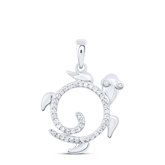 1/6CTW-DIA P1 GIFT TURTLE PENDANT