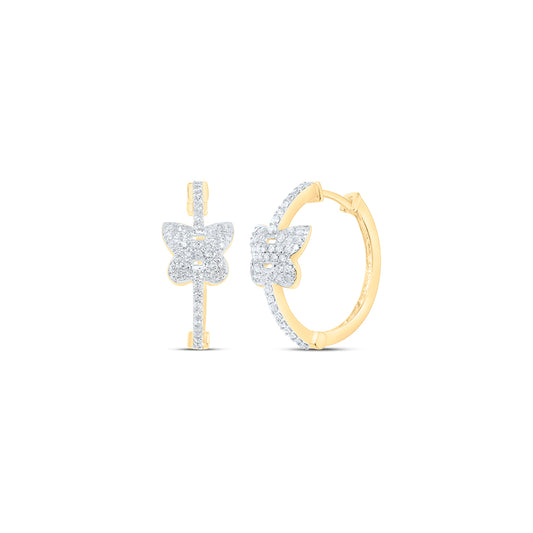 1/3CTW-DIA P1 GIFT BUTTERFLY HOOPS HUGGIES EARRING