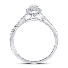 14kt White Gold Pear Diamond Solitaire Bridal Wedding Engagement Ring 1/3 Cttw